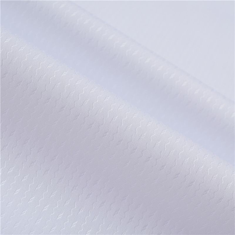 现货供应全棉白色提花衬衫面料 液氨免烫易打理仿丝绸衬衣布料744