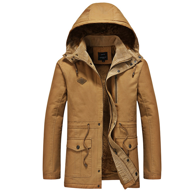 Men’s hooded and plush washed coat casual jacket for men in autumn and winter