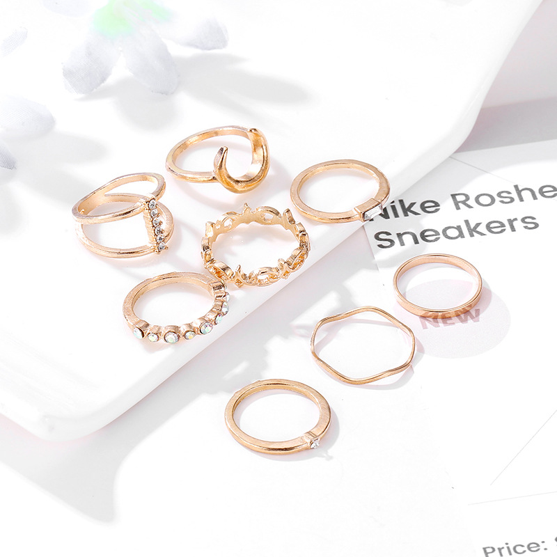 Mode Diamant Kreative Mond Ring Set display picture 8