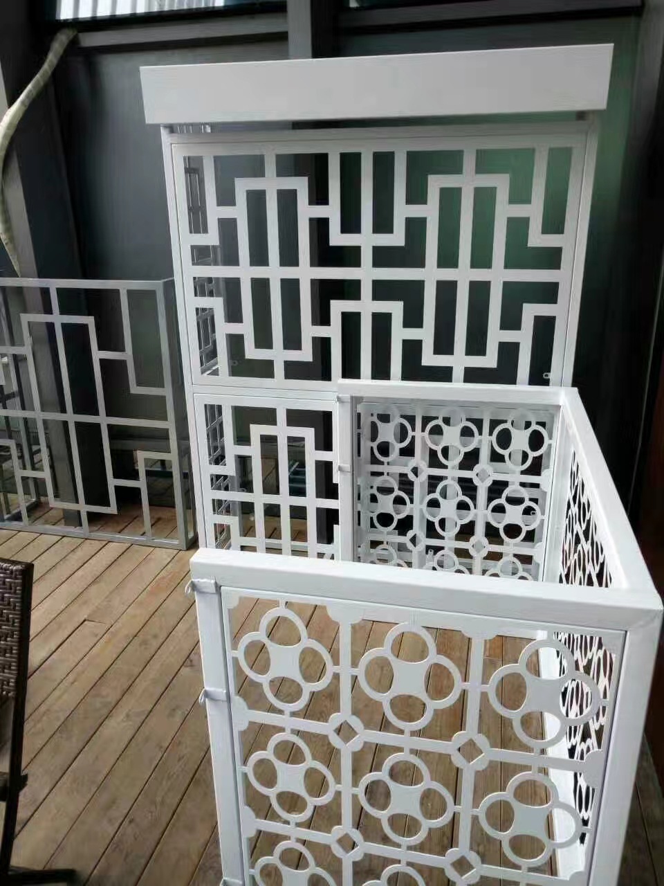 外墙小区美化铝合金空调罩 雕花镂空图案空调罩定制