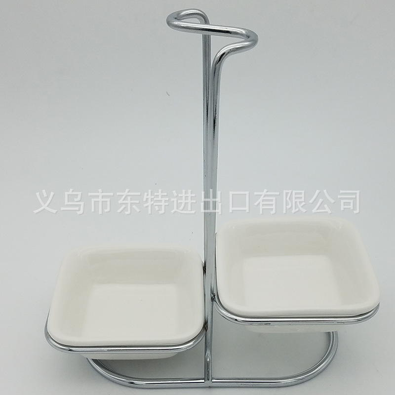Factory direct sales of iron wire soup spoon racks, ceramic bowls, hot pot spoon racks, household soup spoon racks, facing away from ceramic spoon racks detail image 2