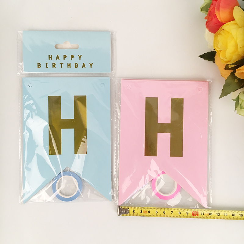 Simple Style, Classic Style Style Birthday Simple Style Classic Style Letter Paper Birthday Hanging Flag