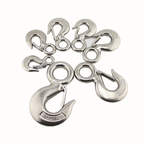 Stainless steel S320 cargo hook, lifting hook, anti-detachment hook, eye-type sliding hook, American cargo hook