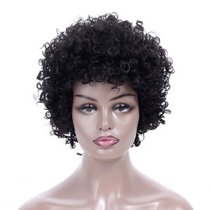 Curly Hair Wigs Exclusive wig, Synthetic wigs women&apos;s headgear, African small roll fluffy explosive head Short Wig headgear