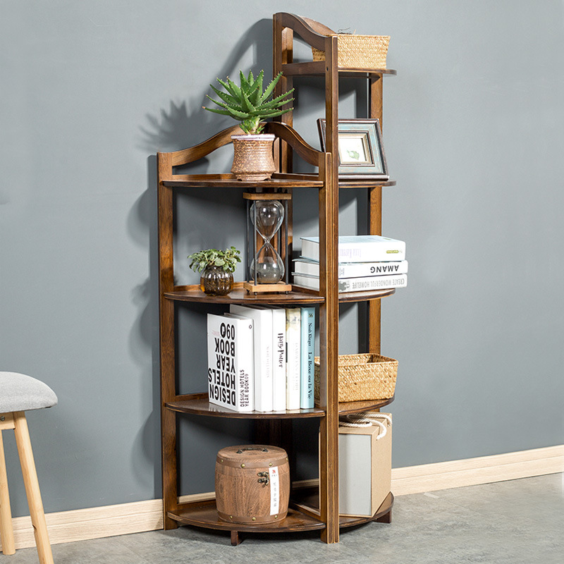 厂家直销实木转角架客厅书房浴室茶室厨房落地三角架角落置物架子|ms
