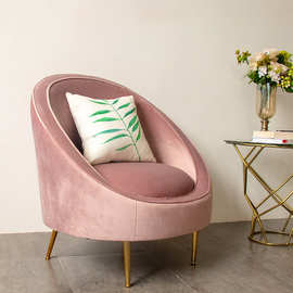 北欧单人沙发新古典后现代布艺沙发设计师个性工作室软装沙发椅