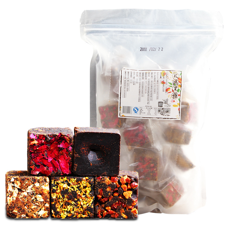 云南正宗黑糖古法老红糖一级花糖黑糖玫瑰生姜大枣黑糖批发|ms