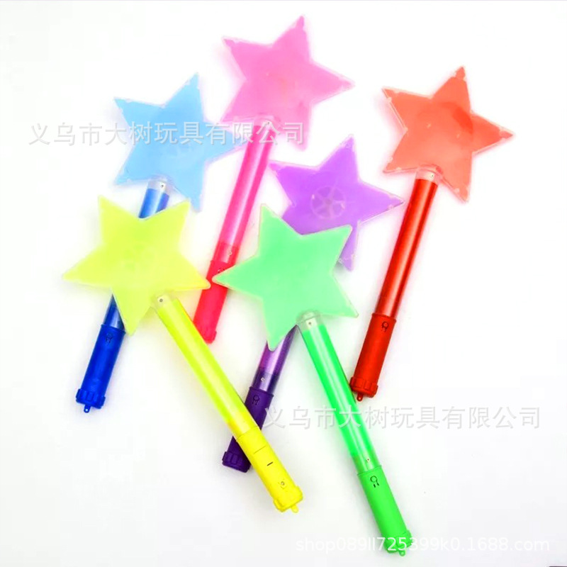 Star Performance concierto grande luminosa plana estrella de cinco puntas Flash Stick luz palo puesto juguete al por mayor