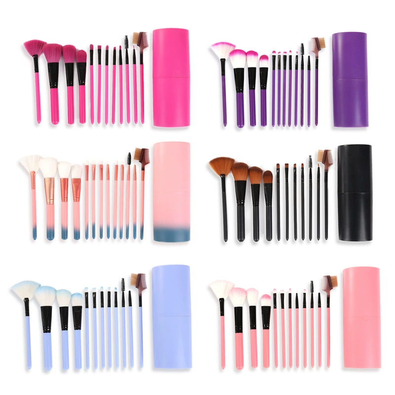 Makeup Brush Set, 12-Piece Portable Travel Kit, Soft Synthetic Bristles, Carrying Tube