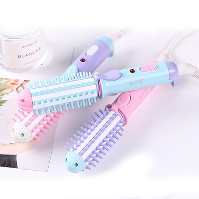 卡通迷你小卷棒卷直两用电夹板防烫电直发梳不伤发直发器刘海内扣