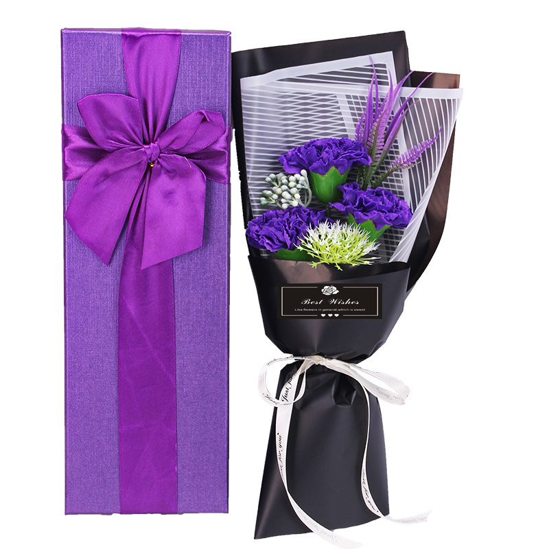 带标3朵康乃馨新款紫2-800J