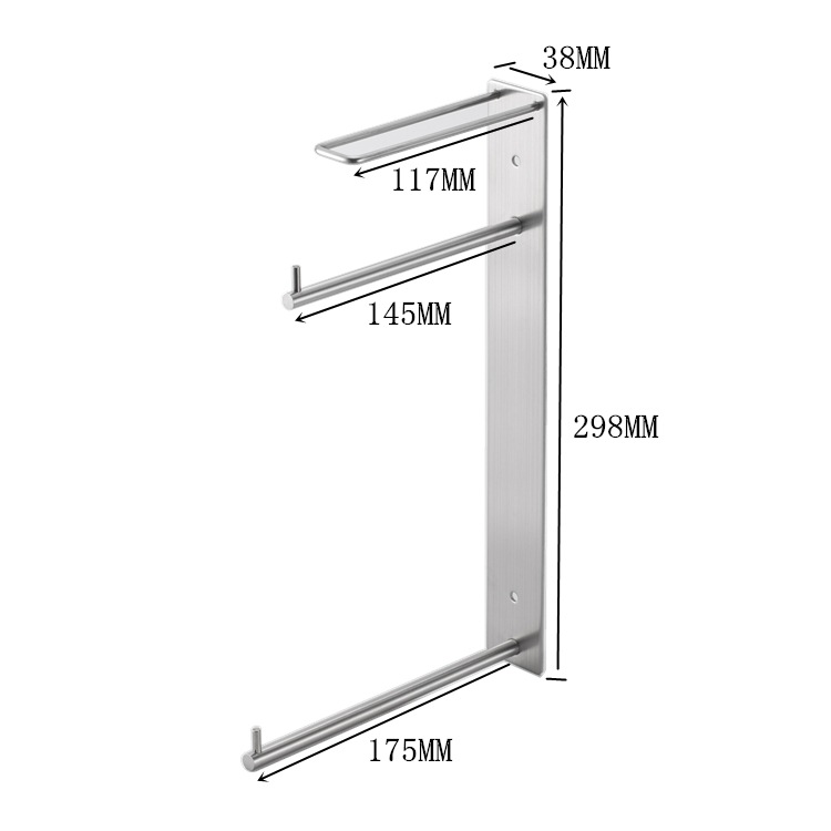 304不锈钢3层衣架收纳架
