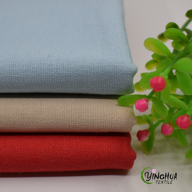 新品批发 厚实素色亚麻棉面料 高品质时尚包包鞋材服装麻棉面料