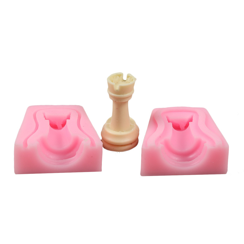 跨境国际象棋6件套硅胶模具 翻糖模 DIY皂模 巧克力模