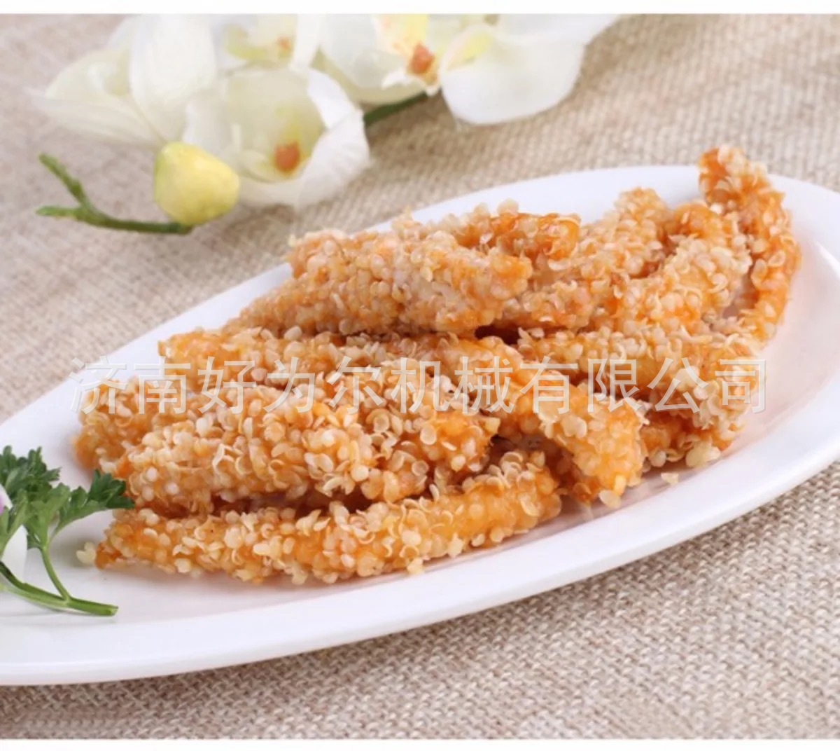 济南好为尔生产销售鱼排、虾排裹糠机 400型上浆涂裹生产线