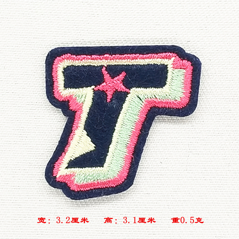 Nuevo color 26 letras pegatinas de tela pegatinas de bordado jeans rasgados parche decorativo pegatinas A- Z Inglés pegatinas