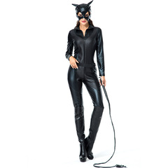 Stylish Halloween Costume: Catwoman Role-Play Cosplay Kitty Outfit for Nightclub Performances