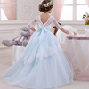 Wedding dress, lace evening dress, summer small princess costume, suit, European style, suitable for teen, backless, tutu skirt