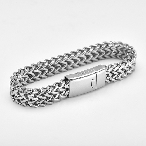 Euro-American Punk Style Bold Personality Titanium Steel Retro Men's Bracelet