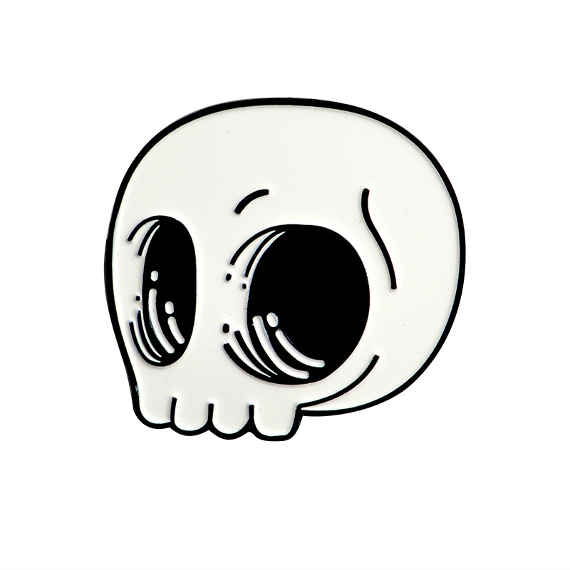 Cartoon Cute Creative Skull Alloy Drip Oil Brooch display picture 3