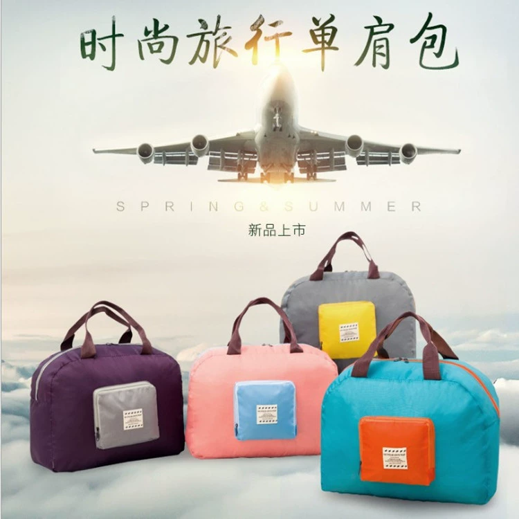 Nylon handheld luggage storage bag for traveling, one-shoulder bag, foldable waterproof bag, organizer bag, 2020