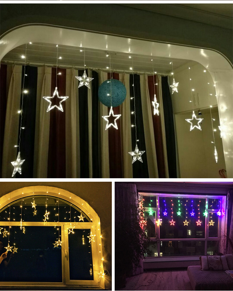大小星星月亮窗帘灯20