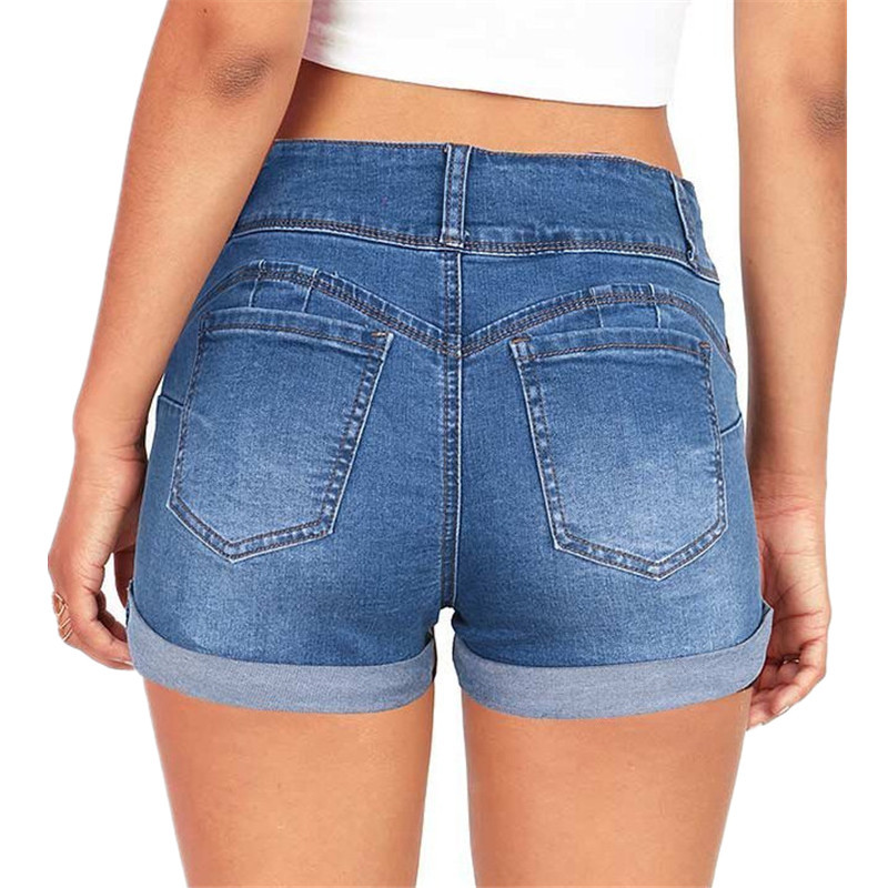 Femmes Du Quotidien Vêtement De Rue Couleur Unie Shorts Jeans Pantalon Droit display picture 3