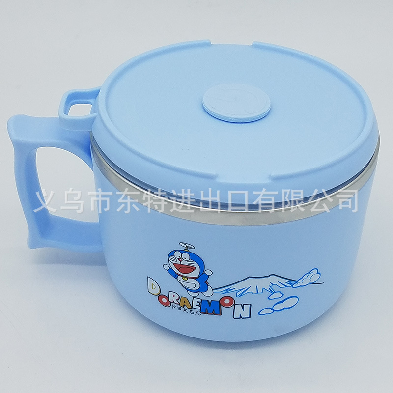Factory direct sales of stainless steel 304 lunch boxes, cartoon covered instant noodle bowls, insulated fast food cups, heat-resistant student lunch boxes detail image 5