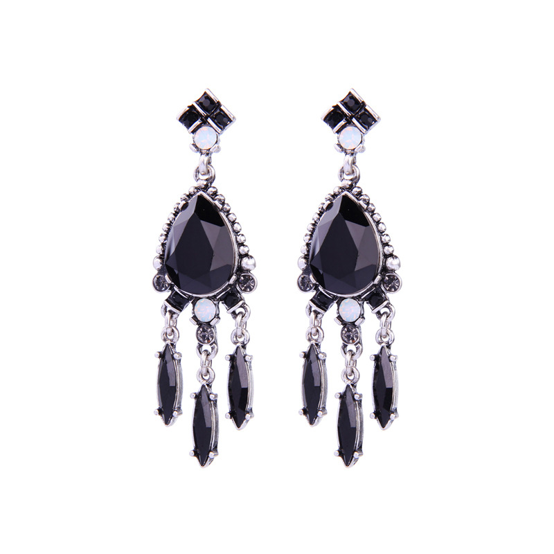 Alloy Fashion Geometric earring(Black-1) NHQD5082-Black-1