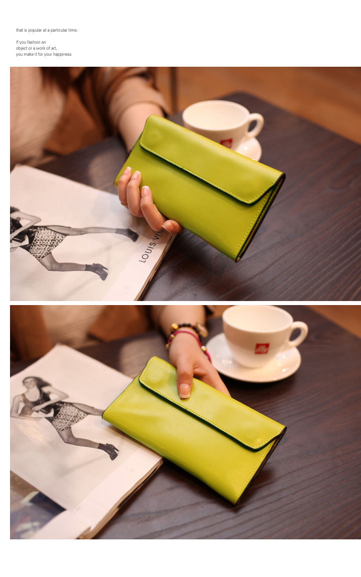 Women's Solid Color Leather Magnetic Buckle Wallets display picture 5