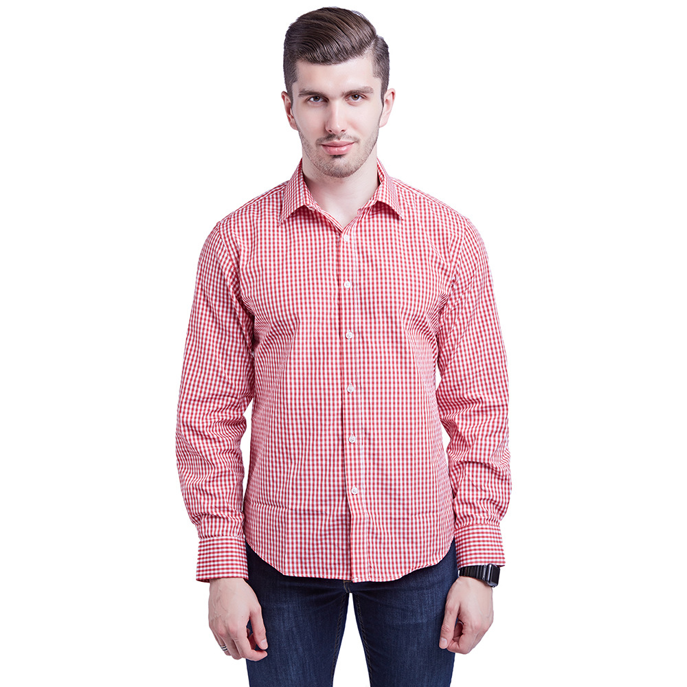 Amazon AliExpress nos suministra el tamaño de los hombres pequeños a cuadros de manga larga camisa casual ropa formal de los hombres de comercio electrónico transfronterizo