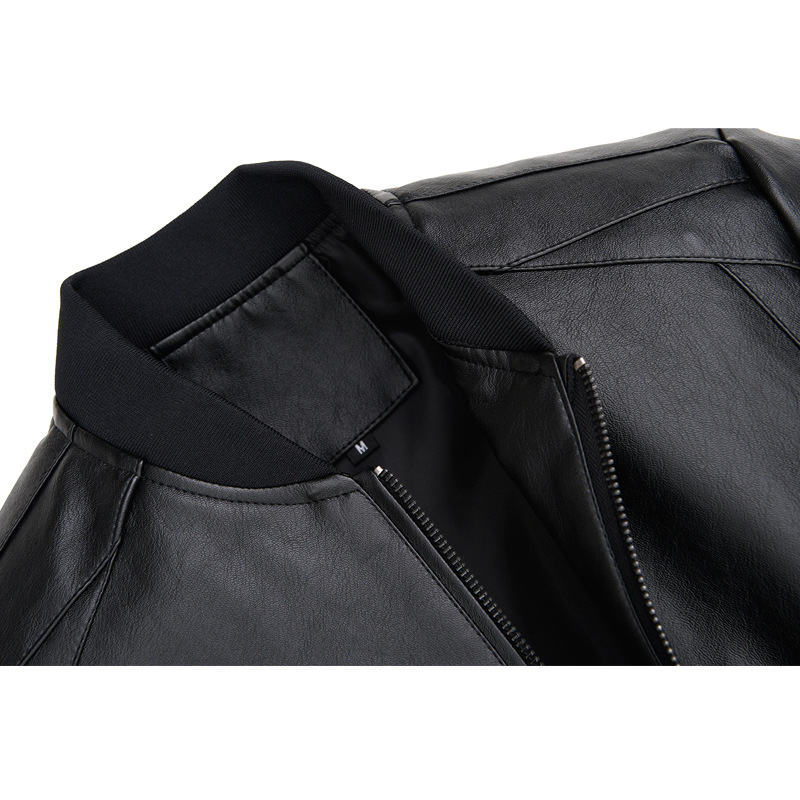 Men's Leather Jacket Slim Fit Stylish Motorcycle Coat_voghion.com