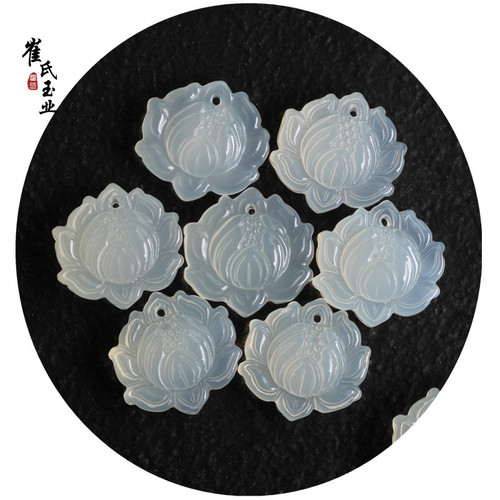Natural Agate and Chalcedony Multi-color Lotus Pendant, Various Styles Wholesale