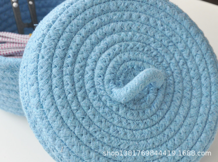 棉线筐 带盖 多彩色