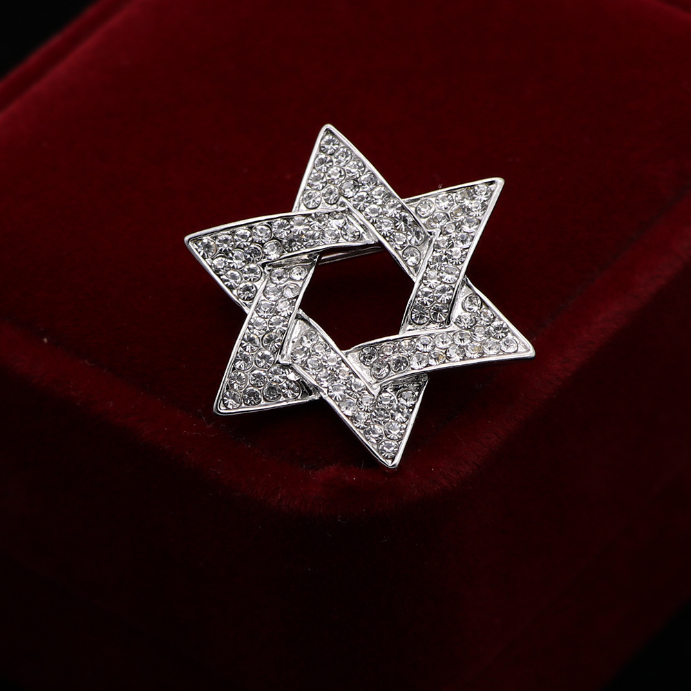 American Jewelry Six-pointed Star Brooch