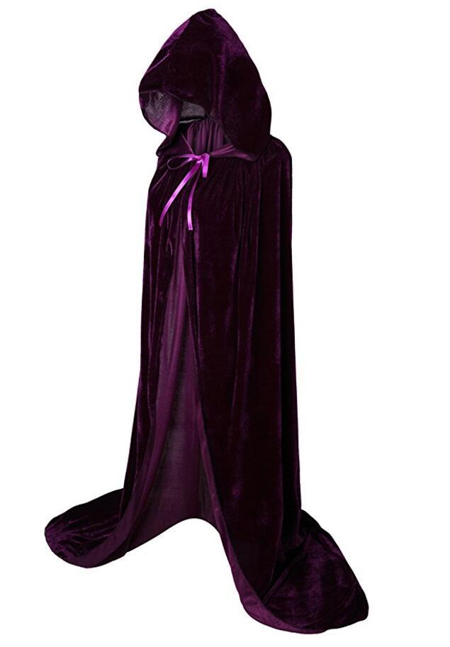 Umhang Cape Halloween Karneval Vampir Kostüm Mit Kapuze Weicher Mantel Unisex - Picture 12 of 17