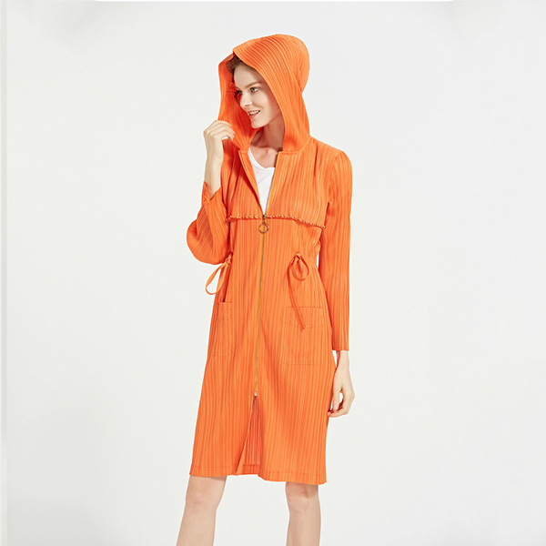 Spring New Loose Cap Medium-long Thin Windswear Outerwear 