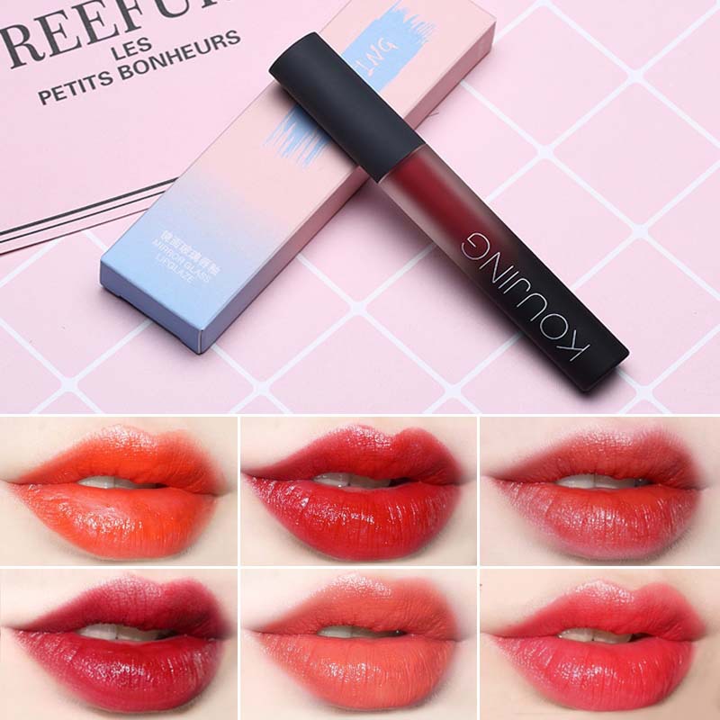 KOUJING Mirror glass Labial glaze Lasting moisturizing Bleaching student lovely Pumpkin Red Maple Leaf kj015