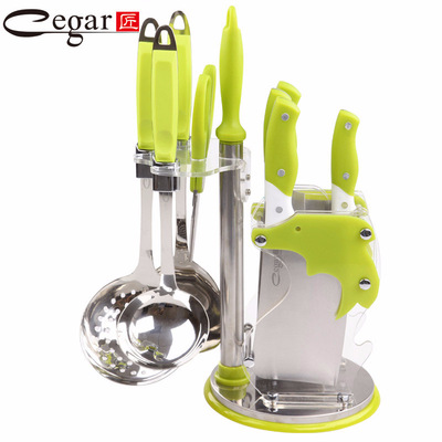 现货 不锈钢刀具套装家用厨具炊具菜刀砍骨刀铲勺十件套