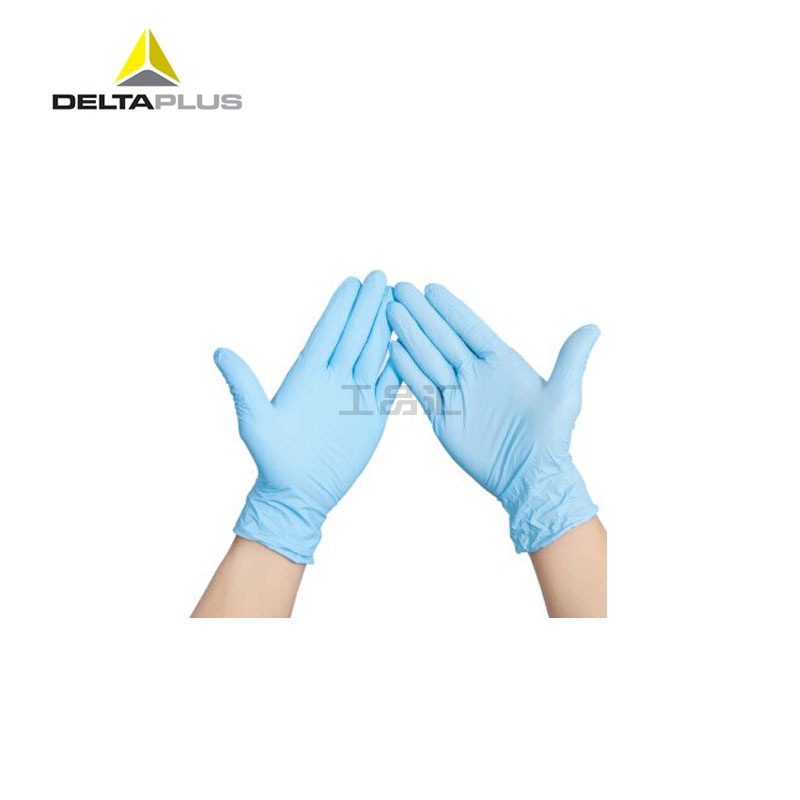 代尔塔 无粉丁晴一次性手套 V1400B；201373-蓝色-9/10