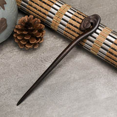 Hand-carved black sandalwood and ebony ancient-style hairpin, directly supplied by the manufacturer, featuring traditional Chinese ancient style and retro wooden charm.