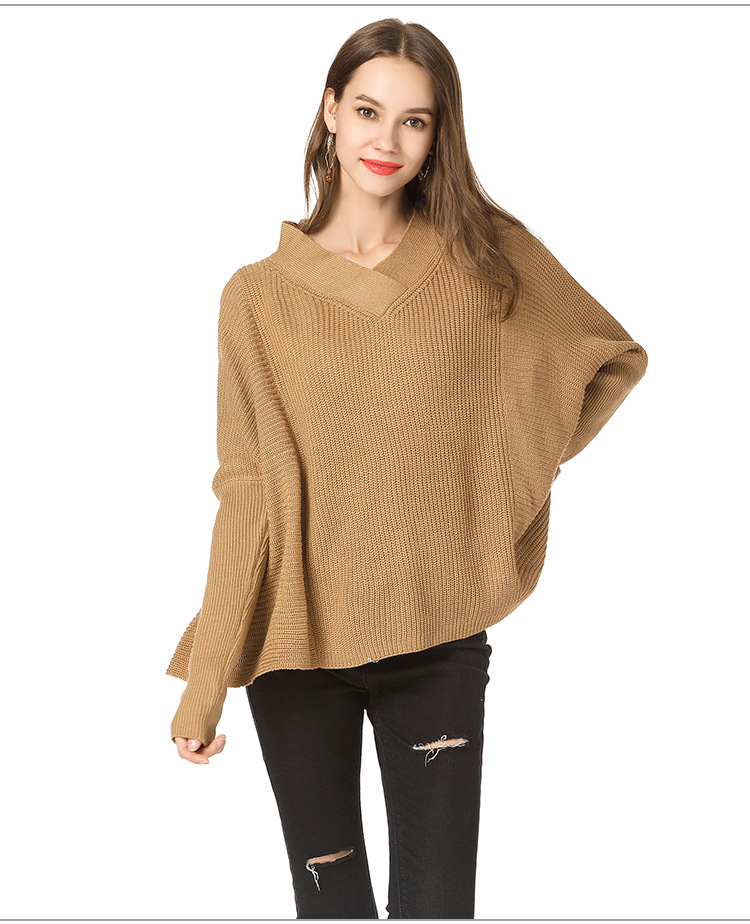 V-neck pullover fashion loose sweater  NSYH33217