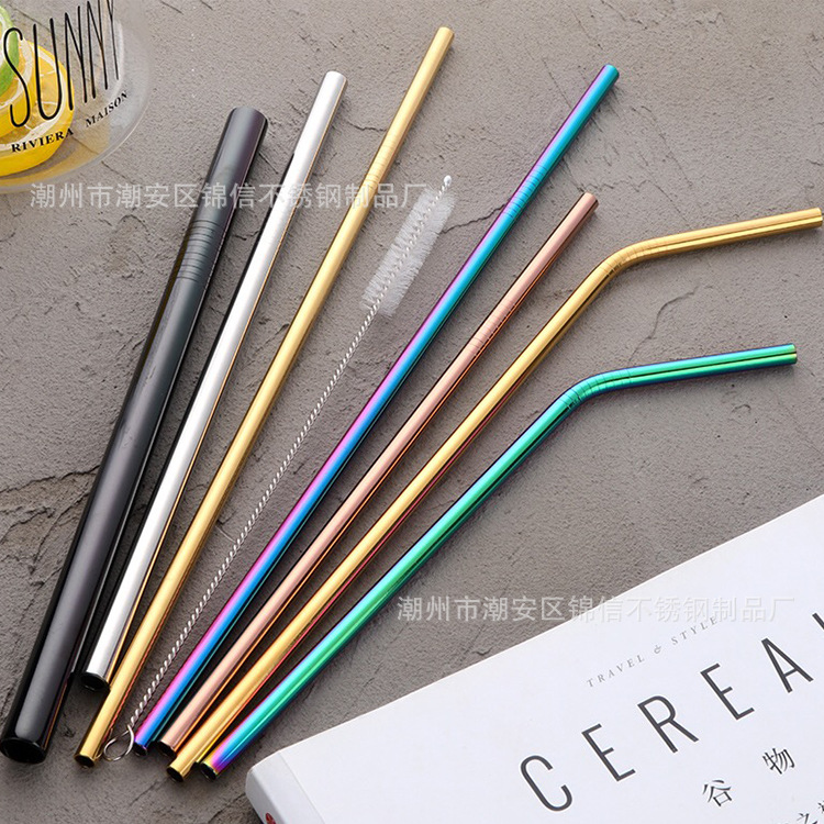 食品级304不锈钢彩色金属吸管 饮料创意 奶茶咖啡吸管 厂家直销