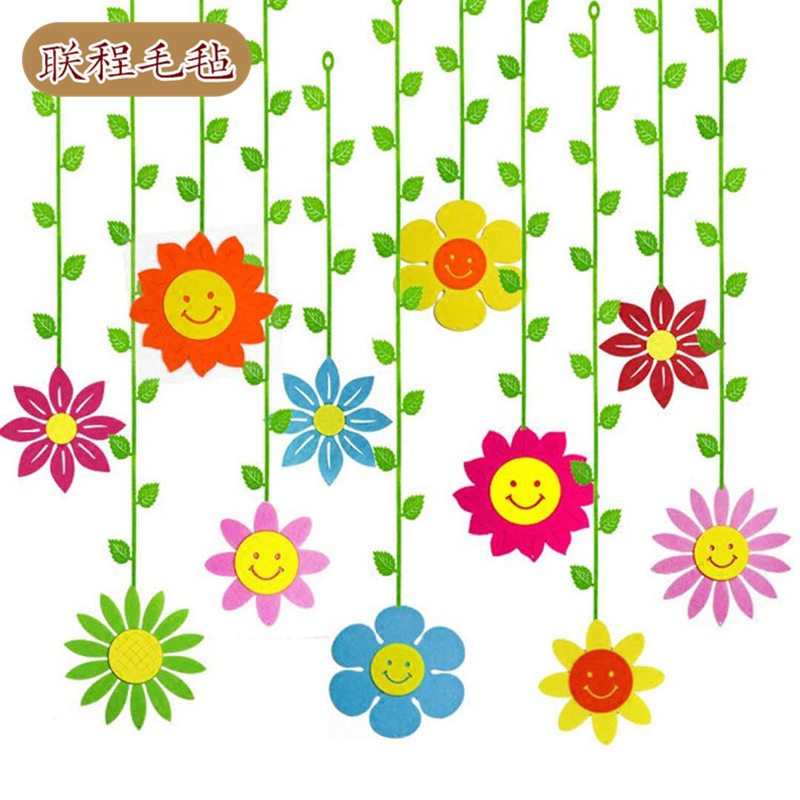 批发走廊挂饰不织布幼儿园儿童房挂件装饰太阳花走廊挂饰