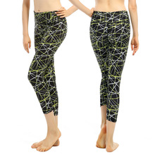 歐美瑜伽褲新款印花瑜伽服運動健身褲修身顯瘦跑步褲九分束腿褲女
