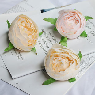 Tea rose flower head artificial flower fake flower diameter 8CM rose wedding DIY flower wall photography props
