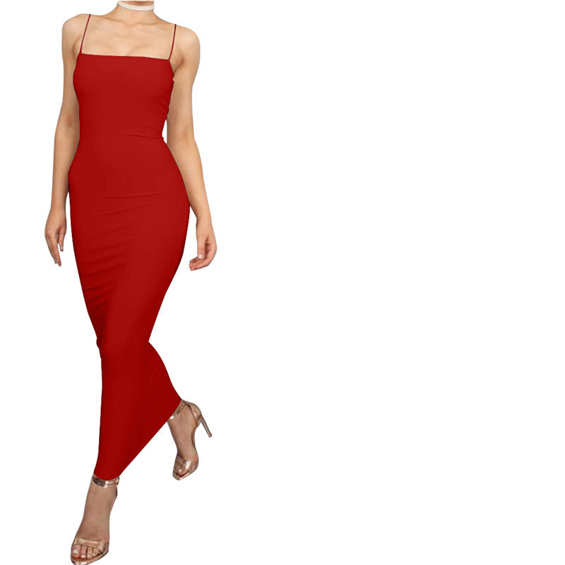 Solid Color Slim Slit Dress NSHWM109174