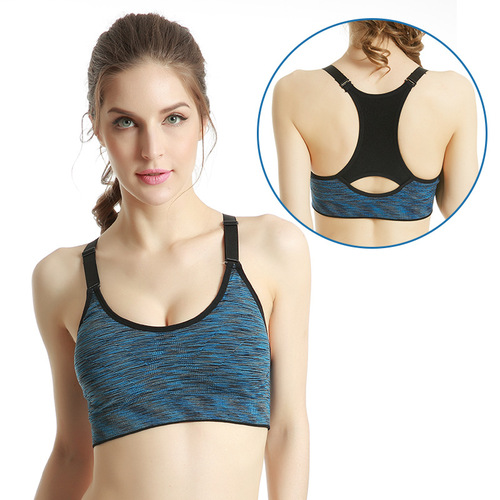 Sports bra, shockproof, quick-drying, section-dyed, wire-free yoga bra, training running fitness bra, women's vest