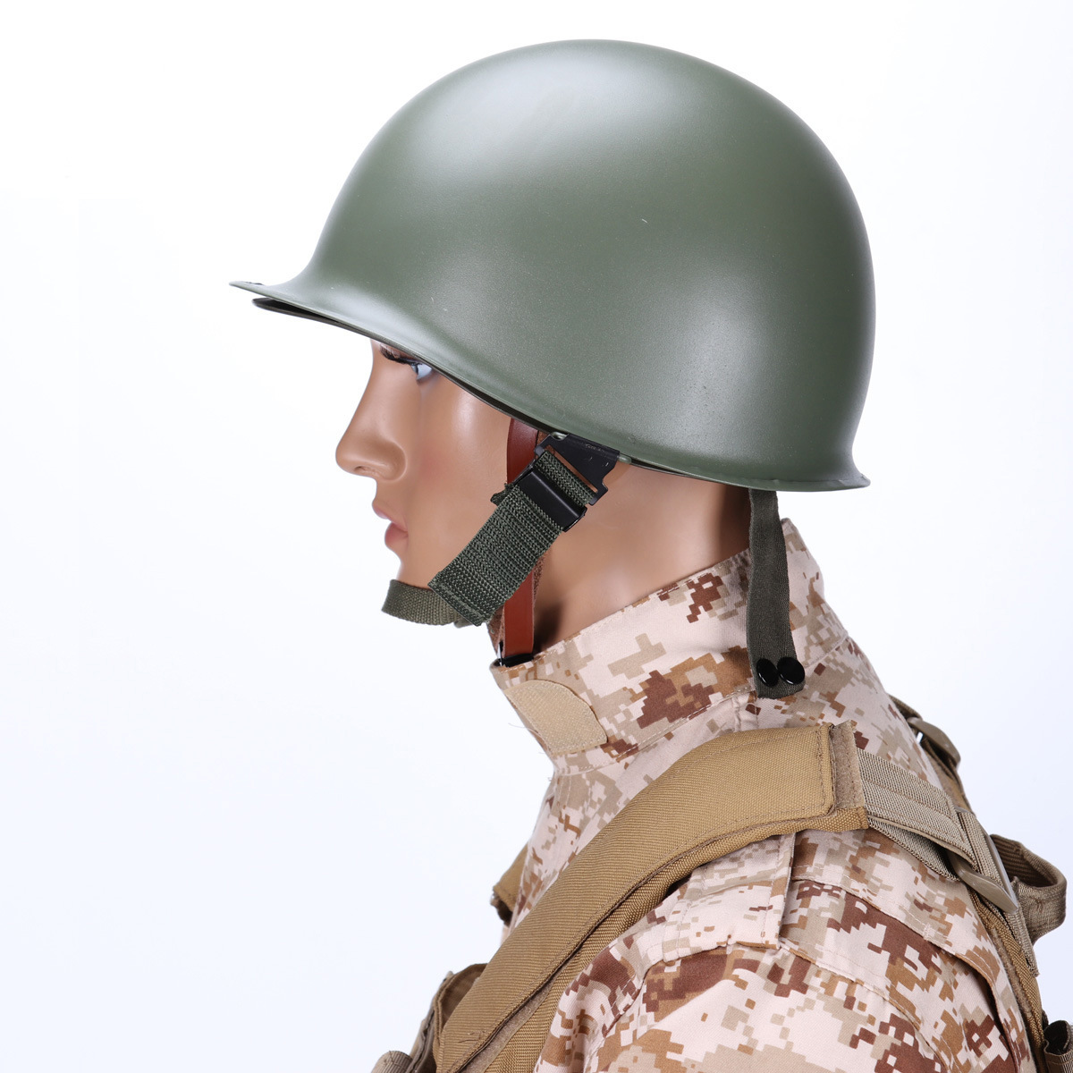 Casco de ventilador del ejército M1 Segunda Guerra Mundial clásico de doble capa casco de campo al aire libre casco de equitación casco táctico