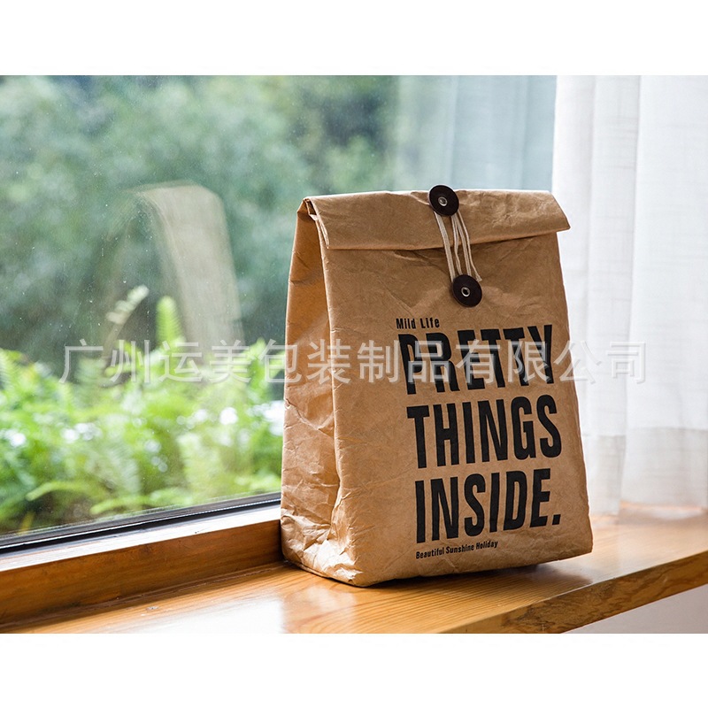 工厂直供手提杜邦纸便当袋 保温保冷铝箔加厚 时尚潮人便当包